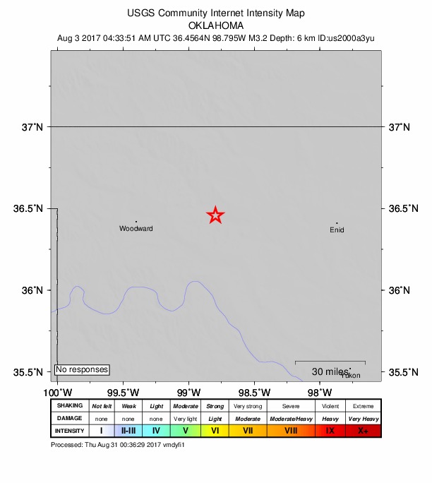 Did You Feel It? map: shaking reported by the public