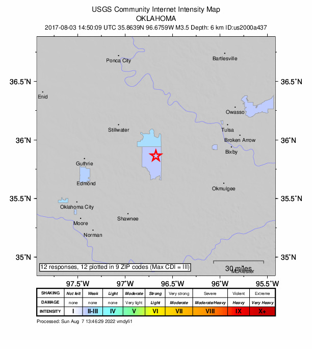 Did You Feel It? map: shaking reported by the public
