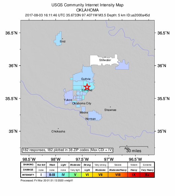 Did You Feel It? map: shaking reported by the public