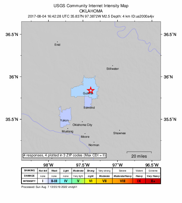 Did You Feel It? map: shaking reported by the public