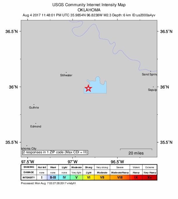 Did You Feel It? map: shaking reported by the public