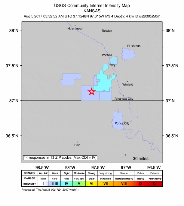 Did You Feel It? map: shaking reported by the public