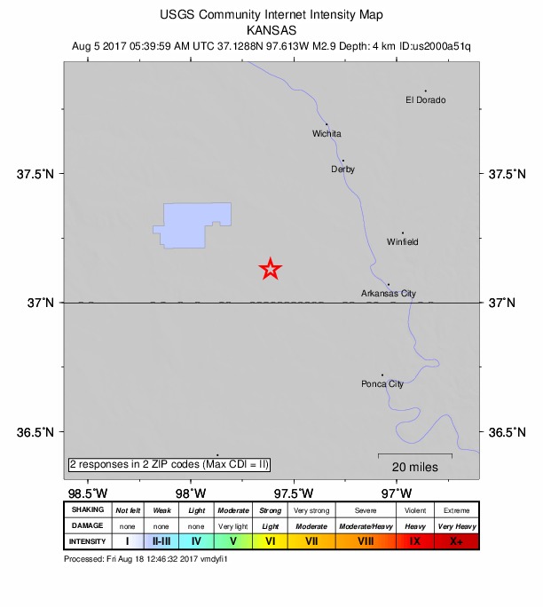 Did You Feel It? map: shaking reported by the public