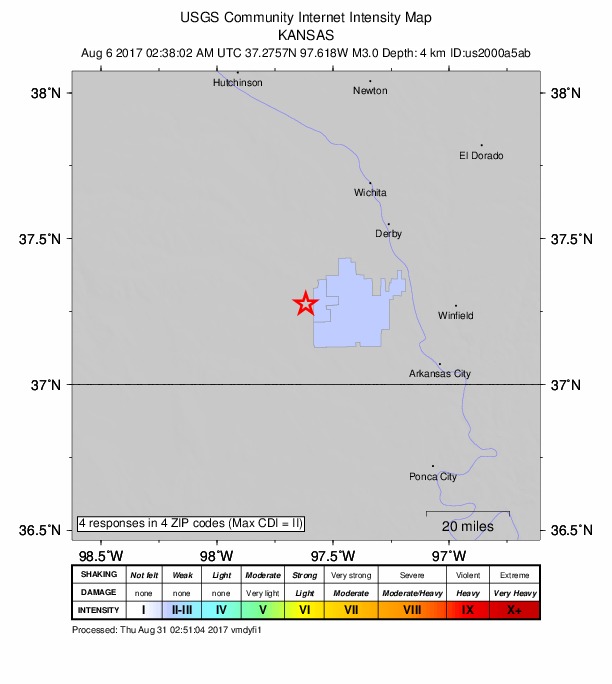 Did You Feel It? map: shaking reported by the public