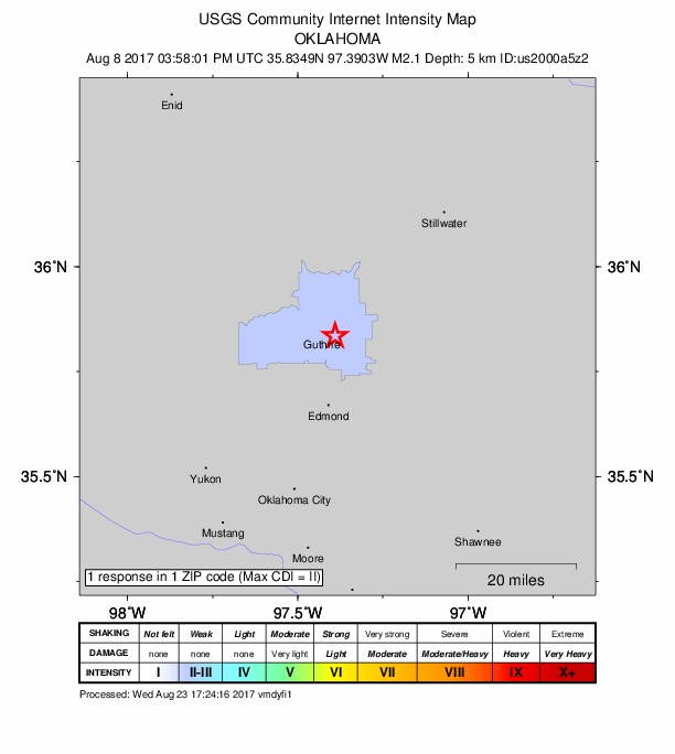Did You Feel It? map: shaking reported by the public