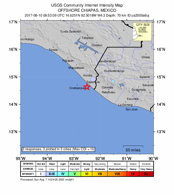 Did You Feel It? map: shaking reported by the public