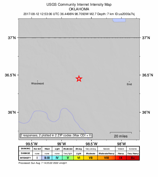 Did You Feel It? map: shaking reported by the public
