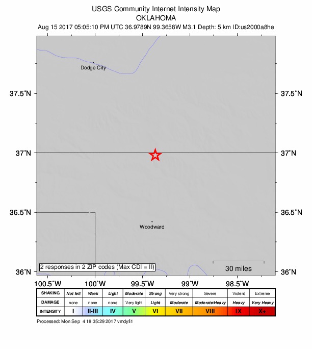 Did You Feel It? map: shaking reported by the public