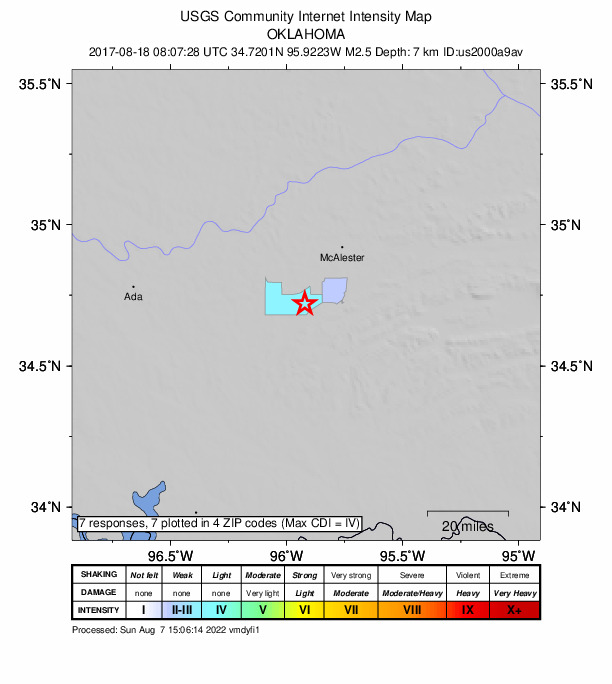 Did You Feel It? map: shaking reported by the public
