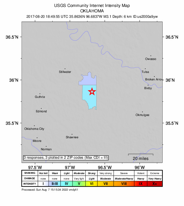 Did You Feel It? map: shaking reported by the public