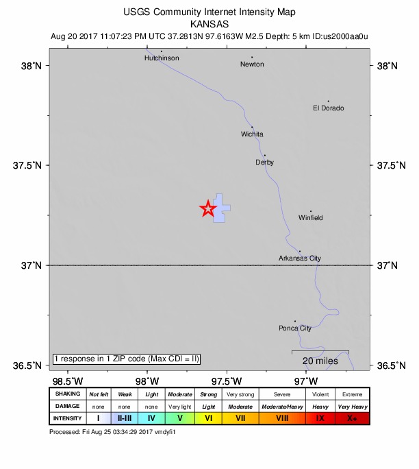 Did You Feel It? map: shaking reported by the public