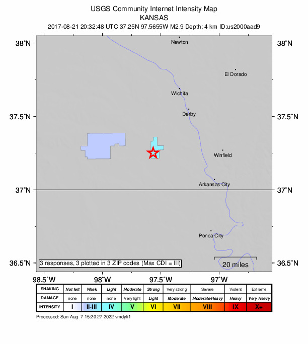 Did You Feel It? map: shaking reported by the public