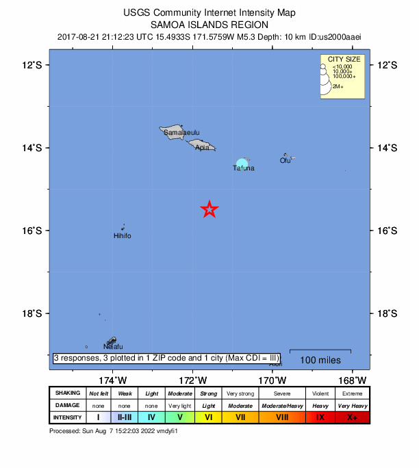 Did You Feel It? map: shaking reported by the public