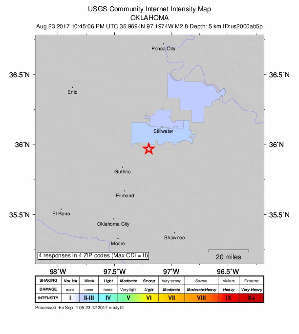 Did You Feel It? map: shaking reported by the public