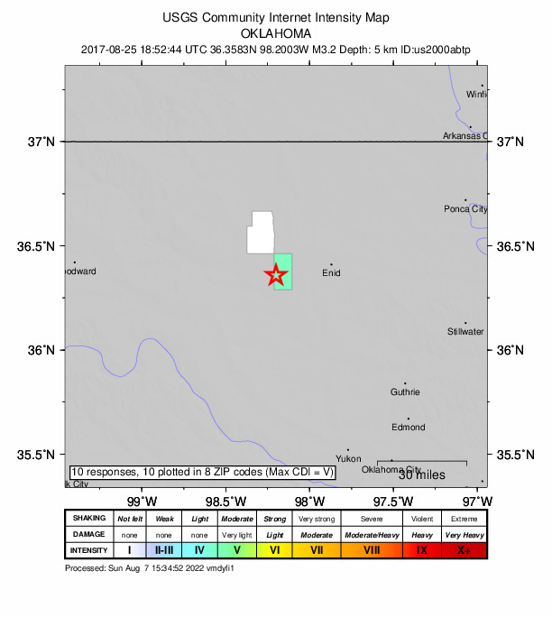 Did You Feel It? map: shaking reported by the public