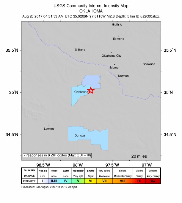 Did You Feel It? map: shaking reported by the public