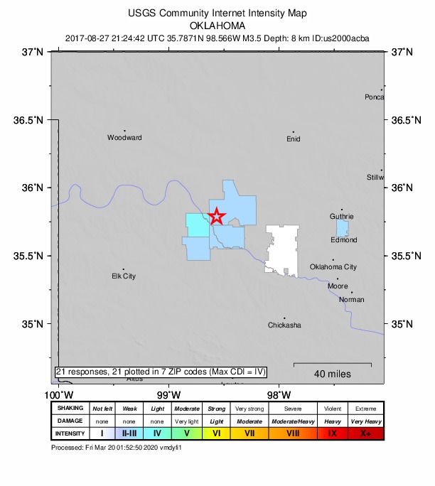 Did You Feel It? map: shaking reported by the public