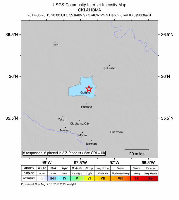 Did You Feel It? map: shaking reported by the public