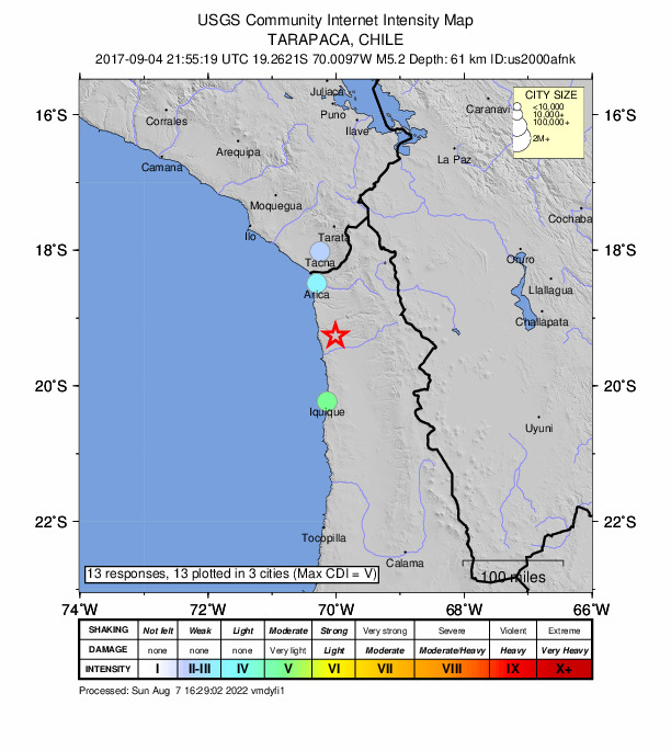 Did You Feel It? map: shaking reported by the public