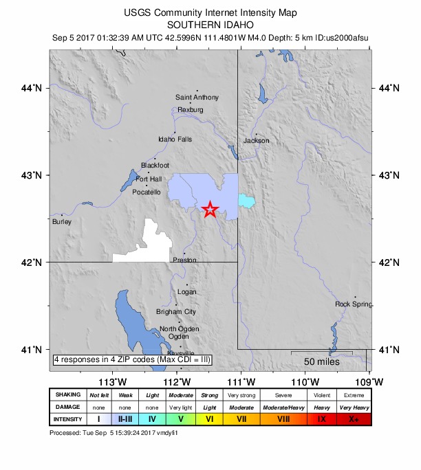 Did You Feel It? map: shaking reported by the public