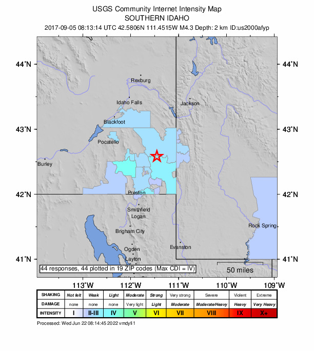 Did You Feel It? map: shaking reported by the public