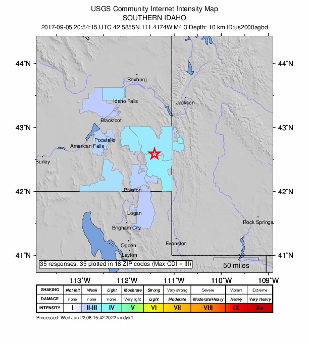 Did You Feel It? map: shaking reported by the public