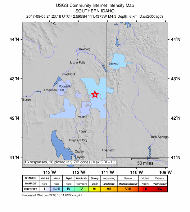 Did You Feel It? map: shaking reported by the public