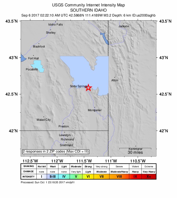 Did You Feel It? map: shaking reported by the public