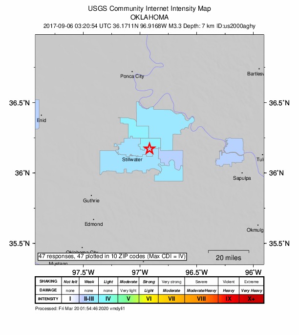 Did You Feel It? map: shaking reported by the public