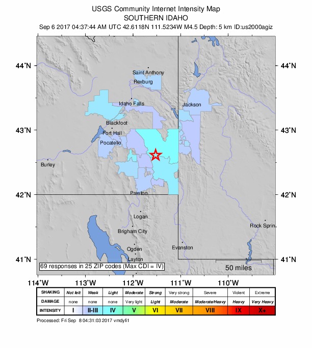 Did You Feel It? map: shaking reported by the public