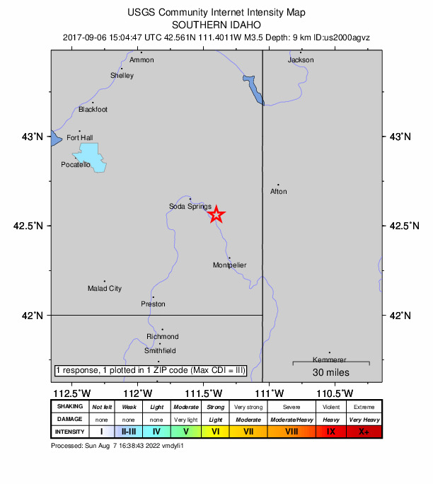 Did You Feel It? map: shaking reported by the public