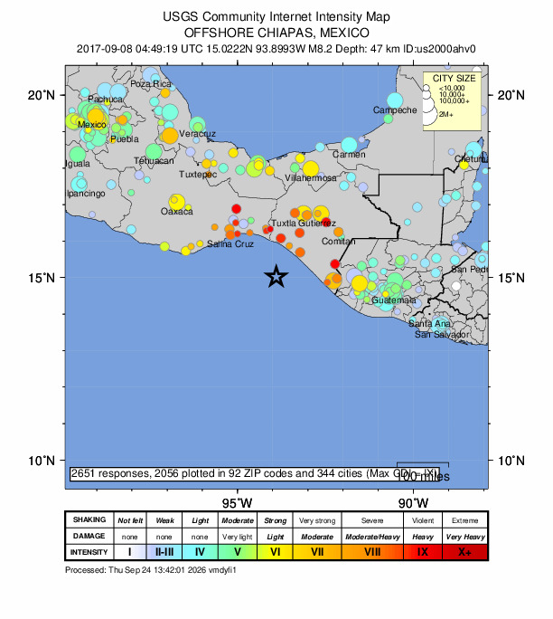 Did You Feel It? map: shaking reported by the public