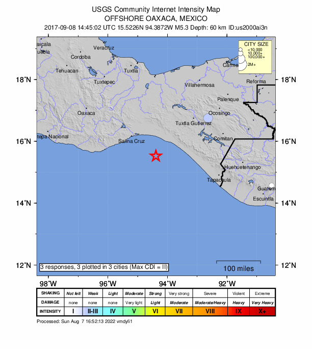 Did You Feel It? map: shaking reported by the public