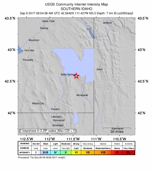 Did You Feel It? map: shaking reported by the public
