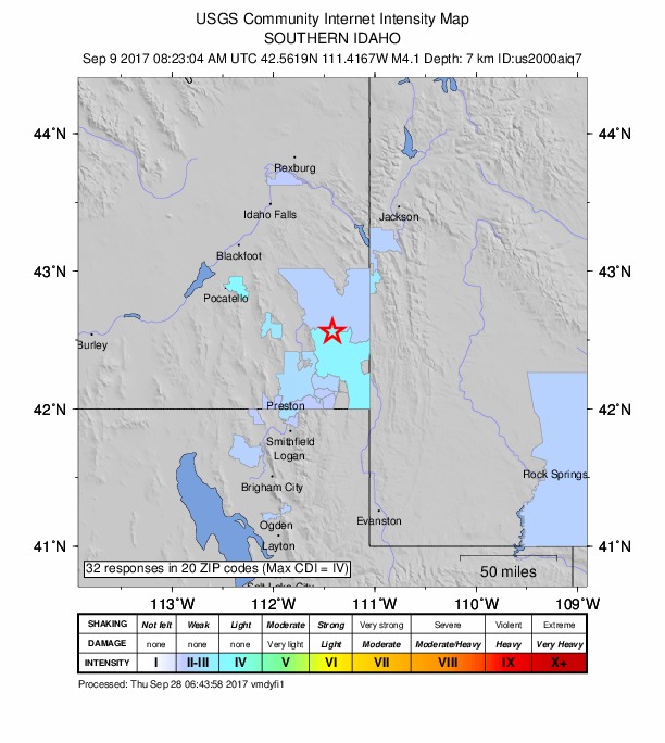 Did You Feel It? map: shaking reported by the public