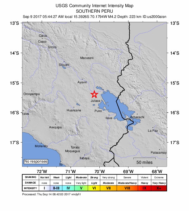Did You Feel It? map: shaking reported by the public