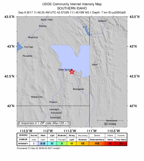 Did You Feel It? map: shaking reported by the public