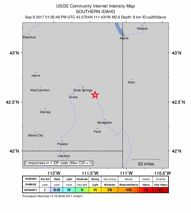 Did You Feel It? map: shaking reported by the public