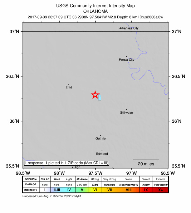 Did You Feel It? map: shaking reported by the public