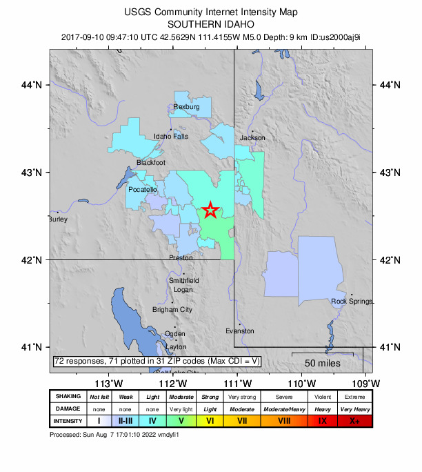 Did You Feel It? map: shaking reported by the public