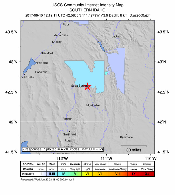 Did You Feel It? map: shaking reported by the public