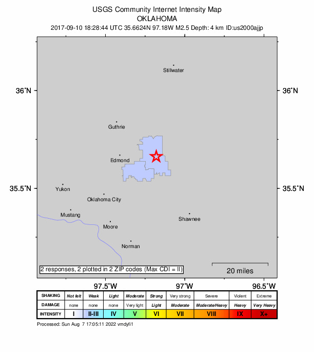 Did You Feel It? map: shaking reported by the public