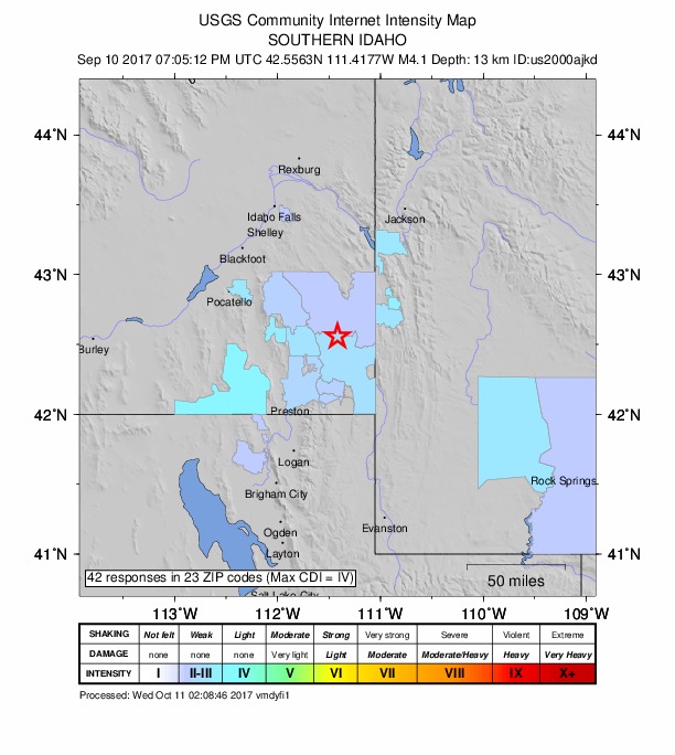 Did You Feel It? map: shaking reported by the public