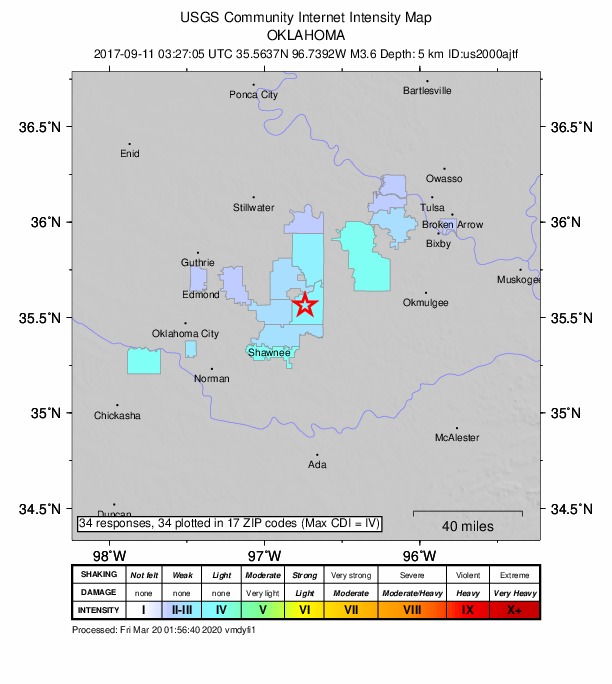 Did You Feel It? map: shaking reported by the public
