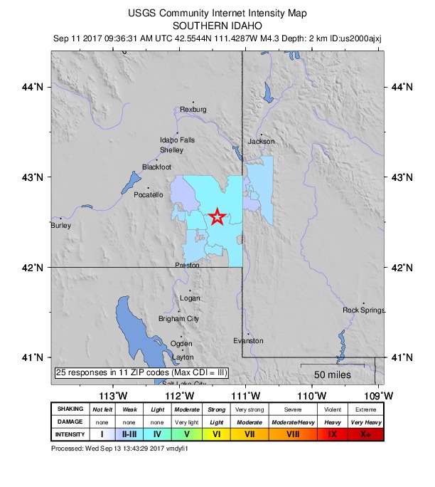 Did You Feel It? map: shaking reported by the public