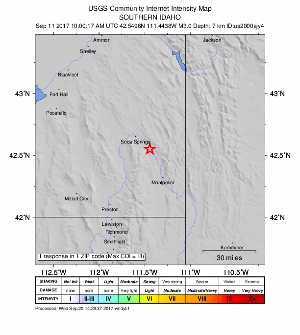 Did You Feel It? map: shaking reported by the public