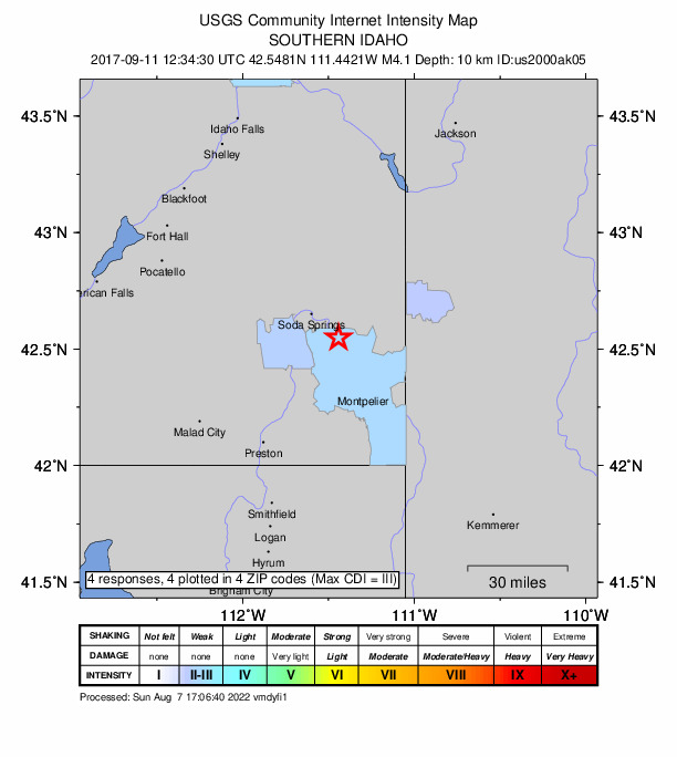 Did You Feel It? map: shaking reported by the public