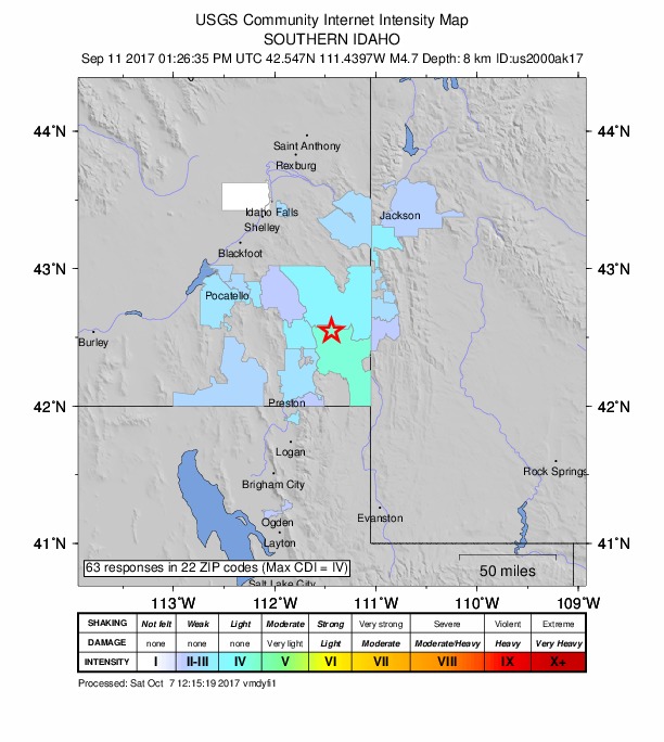 Did You Feel It? map: shaking reported by the public