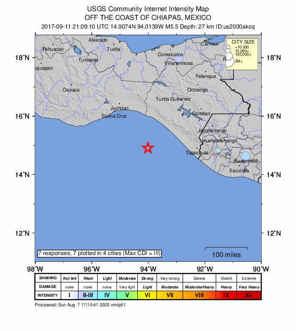 Did You Feel It? map: shaking reported by the public