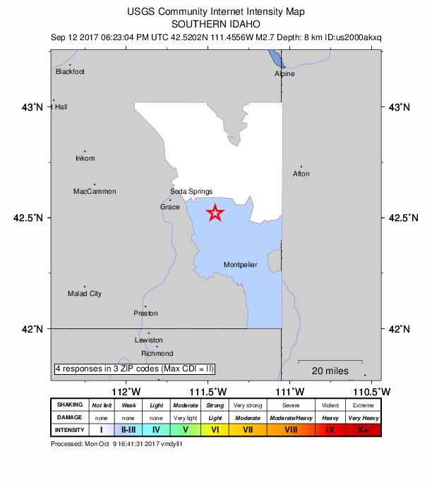 Did You Feel It? map: shaking reported by the public